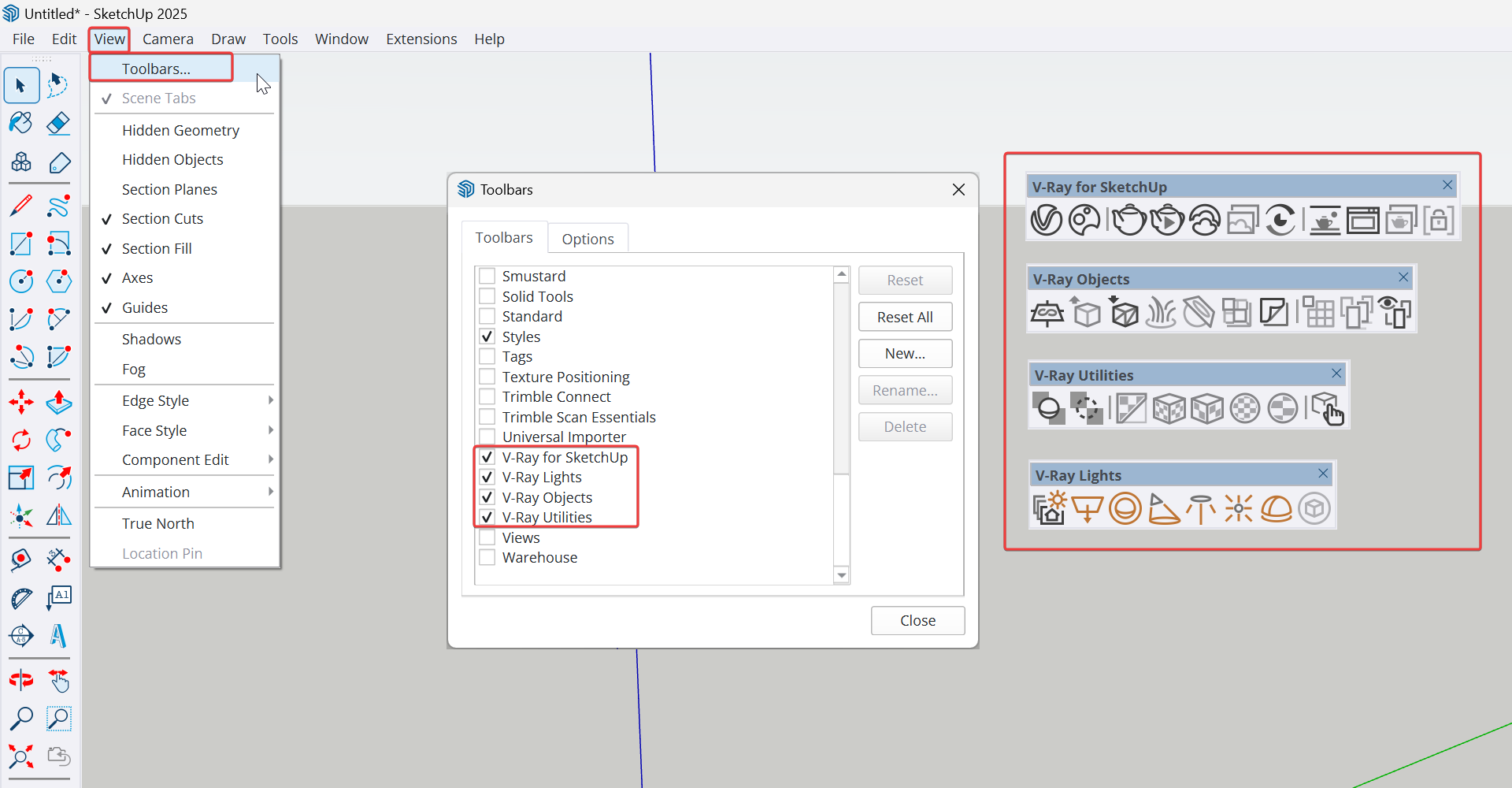 Example how to enable V-Ray Toolbars on Windows.png