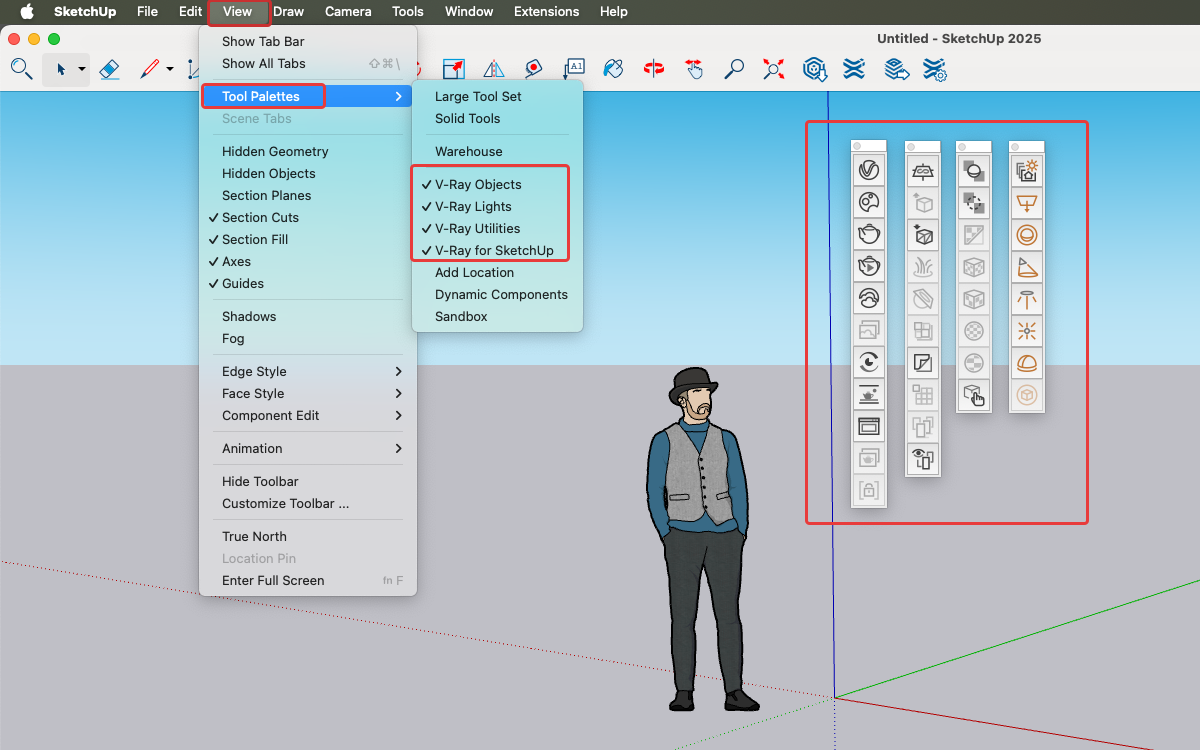 Example how to enable V-Ray Toolbars on macOS.png
