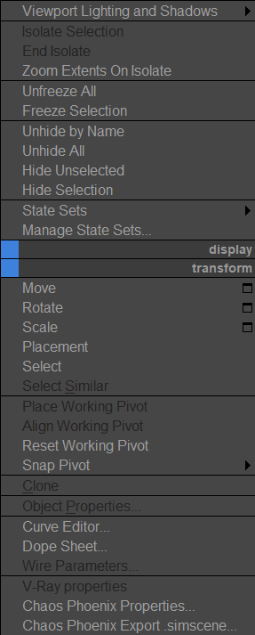 V-Ray commands missing from the 3ds Max Quad menu – Chaos Help Center
