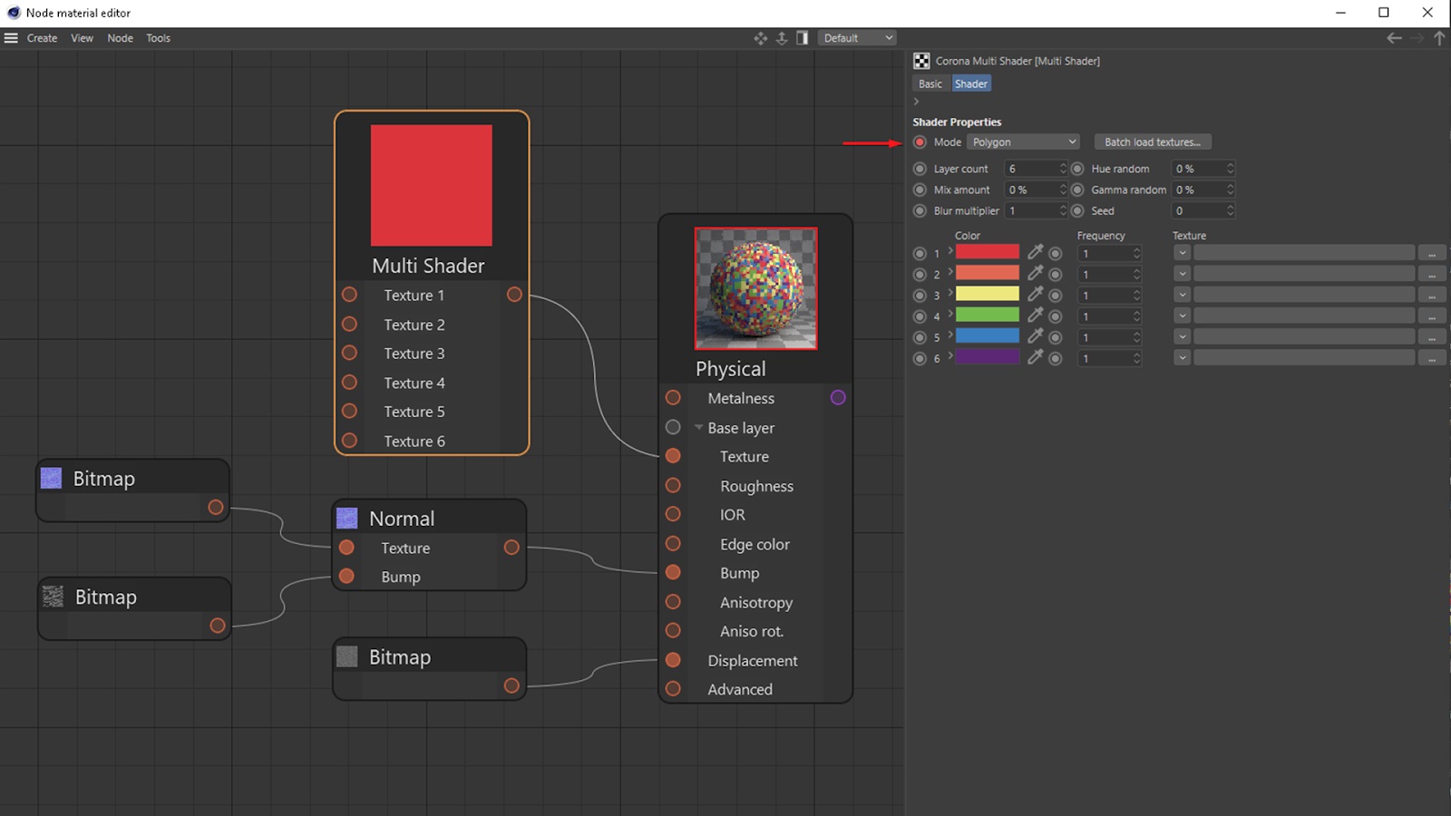 Polygon_Distribution_mode_mat_setup_Cinema_4D.jpg
