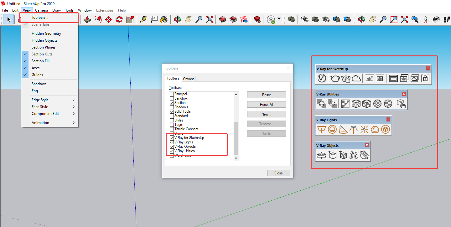 missing-v-ray-toolbars-in-v-ray-for-sketchup-chaos-help-center