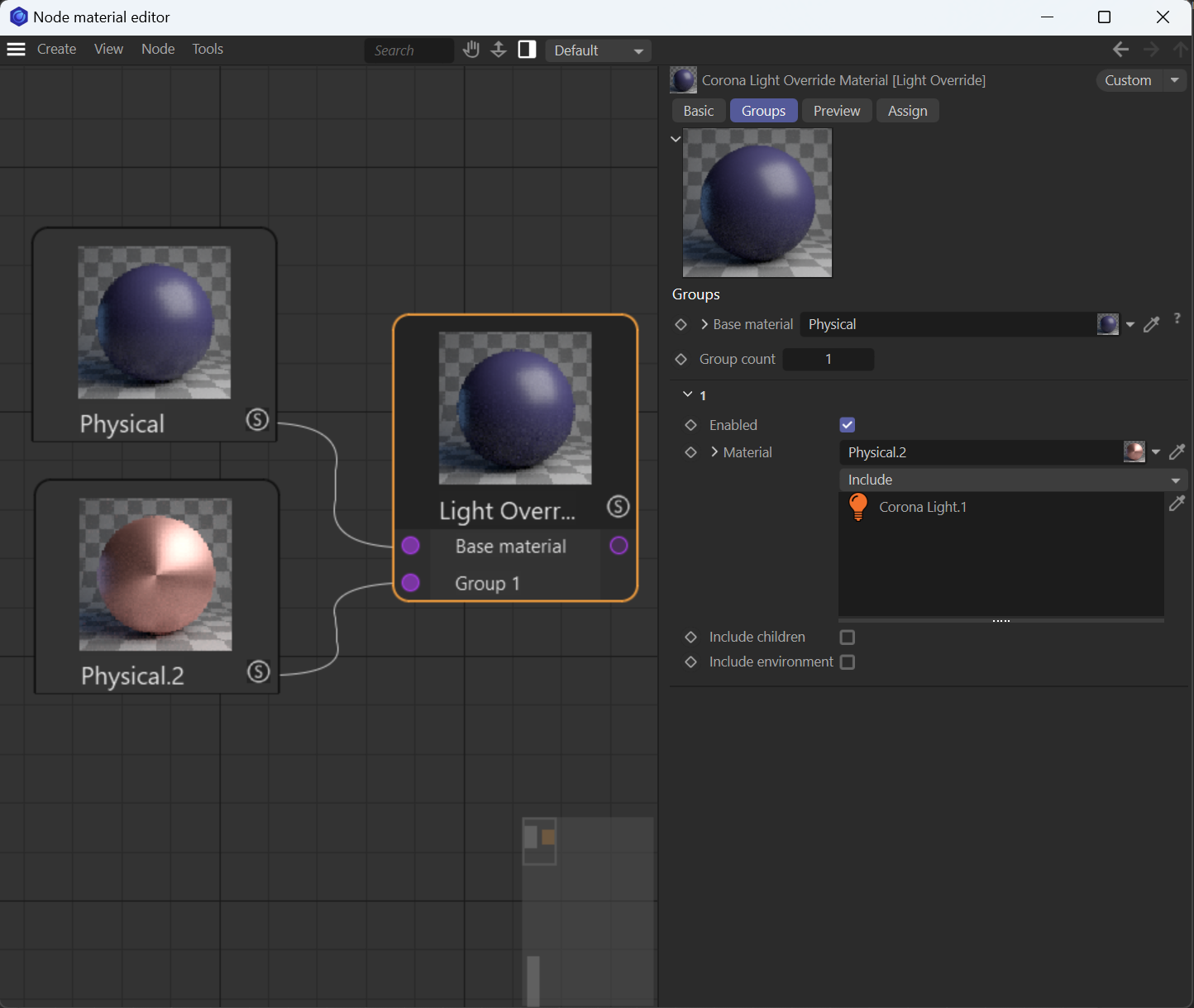 CoronaLightMaterialOverrideExample3_Materialsetup.png