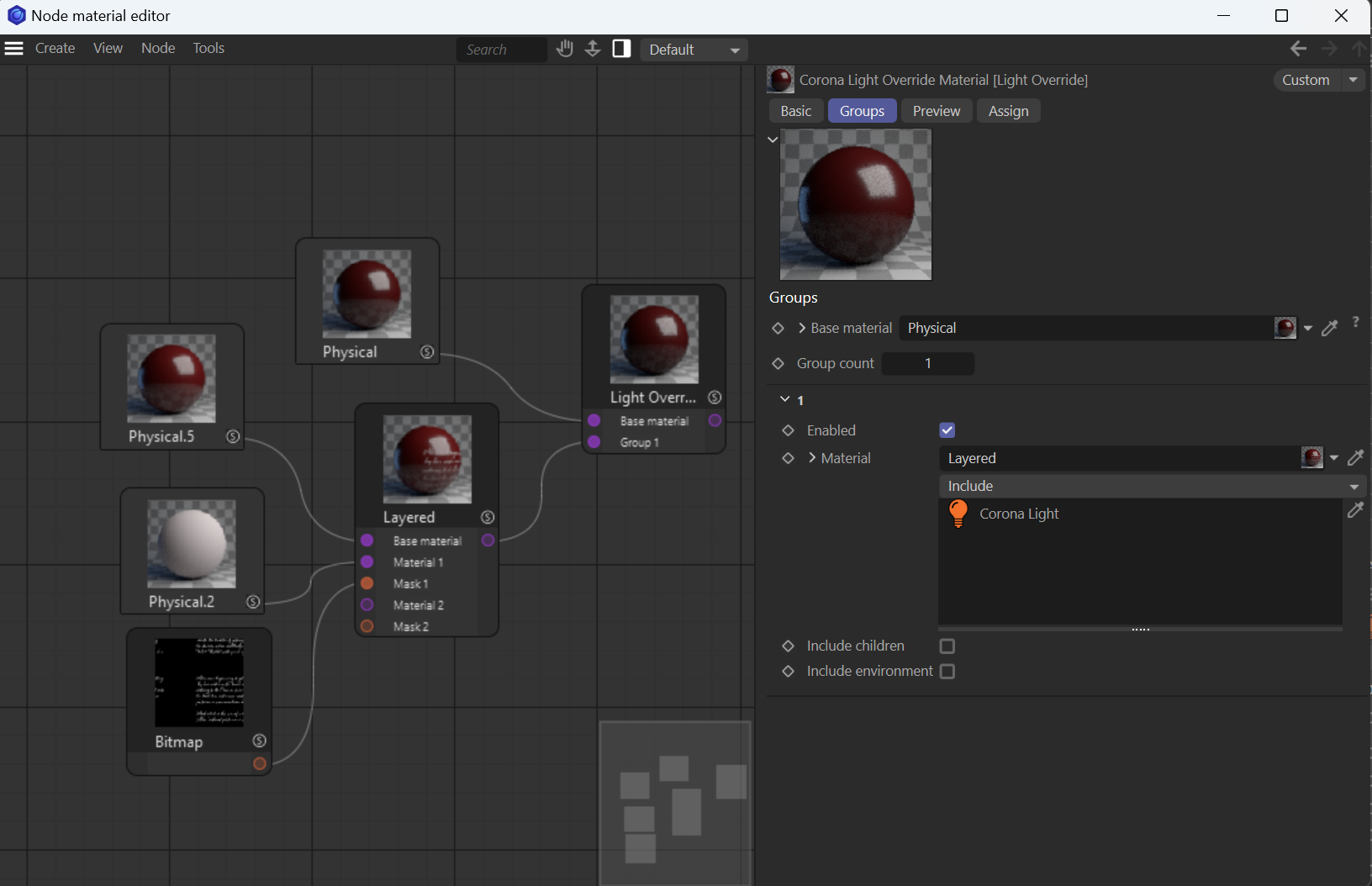 CoronaLightMaterialOverrideExample2_Materialsetup.png