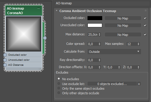 Corona Ambient Occlusion. Corona ao настройки. CTEXMAP Corona настройки. CTEXMAP настройка.