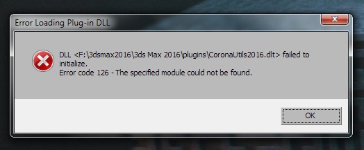 Sparsommelig diskret fortryde Error Loading Plug-in DLL - Error code 126 - The specified module could not  be found – Chaos Help Center